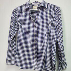 Western Range Clothing Co. Women Long Sleeve Gingham Pearl Snap Shirt Large Blue
